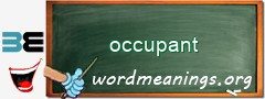 WordMeaning blackboard for occupant